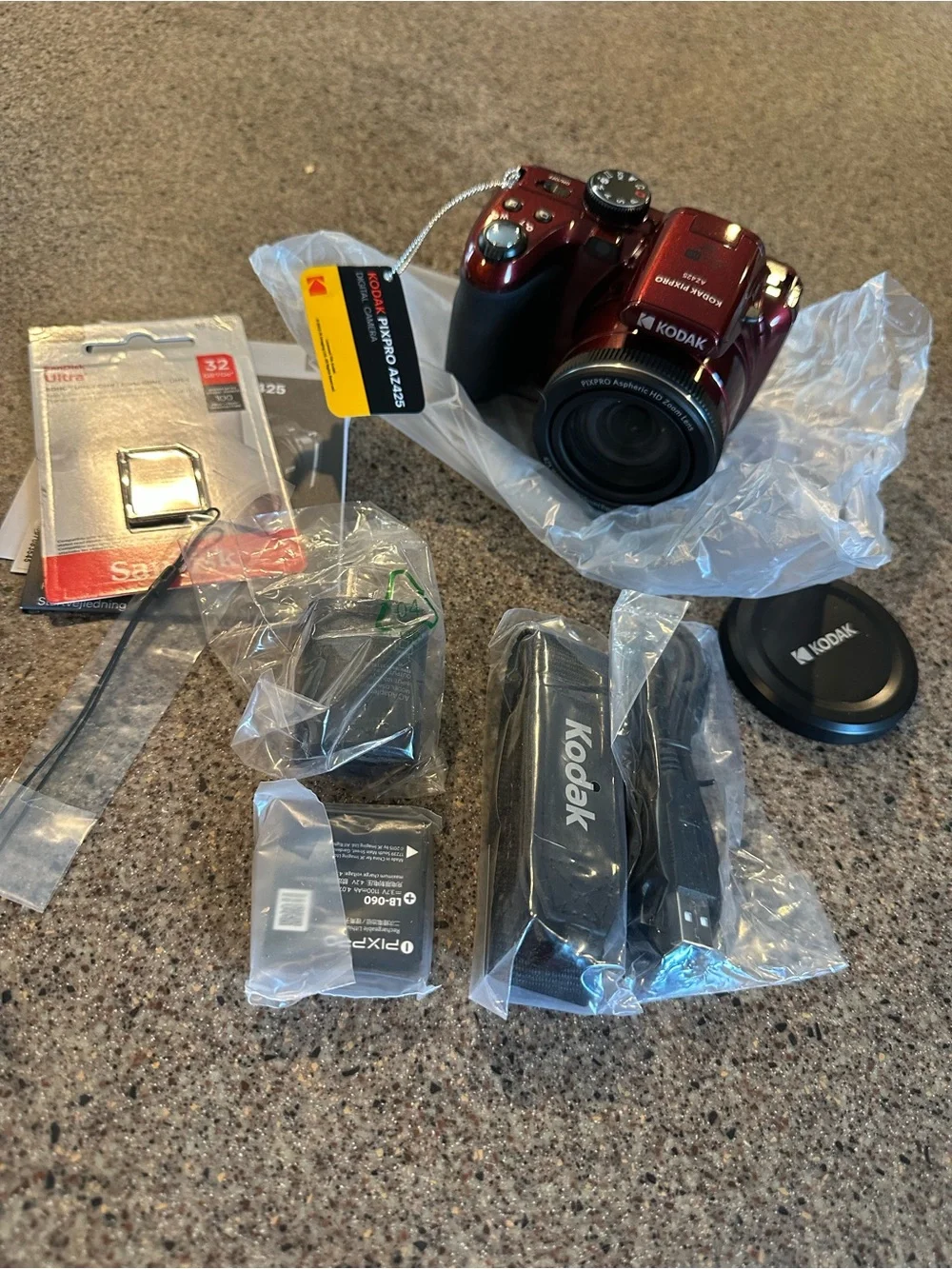 Kodak Red Digital Camera with Accessories